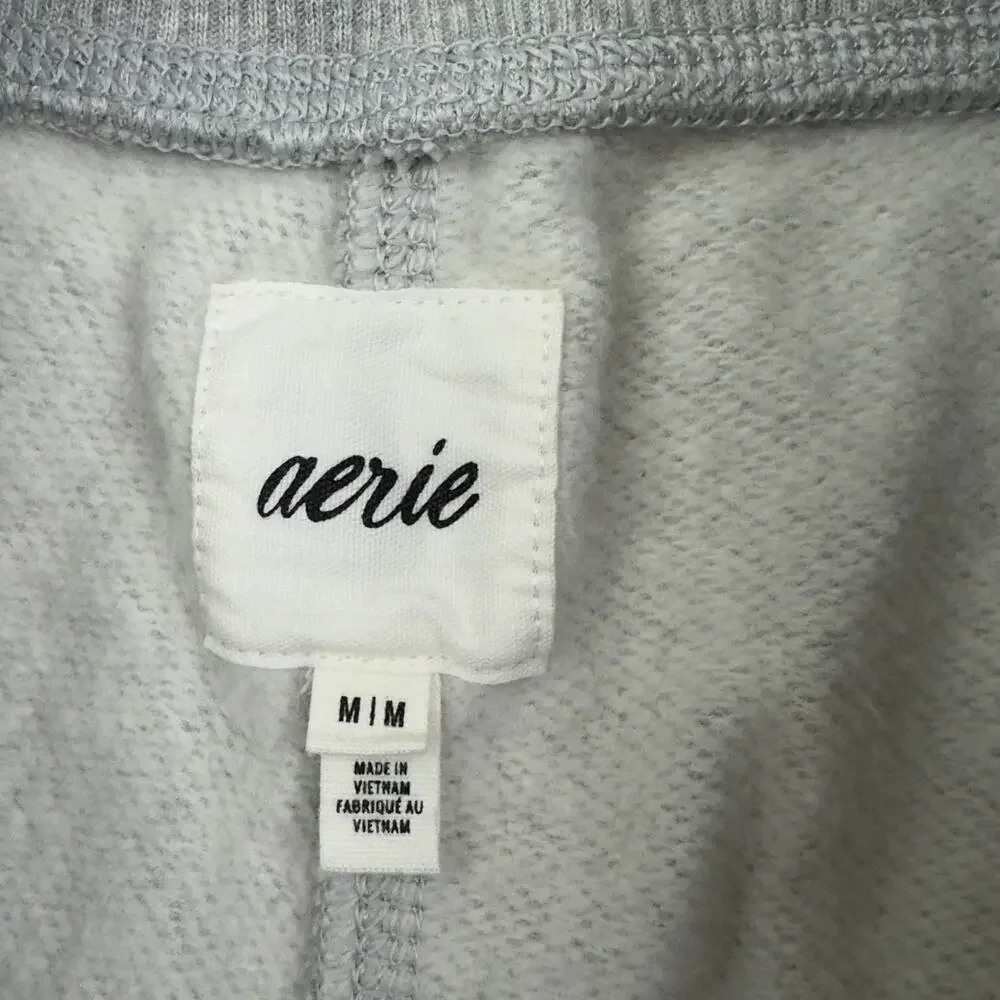 Aerie High Waisted Zip Front Fleece Lined Sweatpants/Joggers Women's Size M
